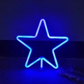 Décoration lumineuse néon bleue en forme d'étoile avec ruban LED pour décor de fête - Bleu Étoilé