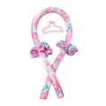 Pink and blue tie-dye heatless hair curler set with silk scrunchies and a styling clip - Curling Rod + 2 Scrunchies + 1 Clip / Tie-dye Rose Red