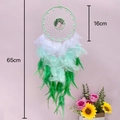 Green Tree of Life dream catcher with layered feathers 16cm diameter and 65cm length - Cherry Blossom Dream [green] Quality Choice / Default Quality Choice