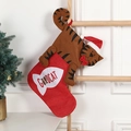 Weihnachtsstrumpf mit getigerter Katze und Good Cat Stickerei für Feiertagsdeko - Getigerte Katze Stil / 34x41cm / Rot