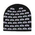 Winter gebreide muts met zwart en wit jacquard patroon voor thermische bescherming - M (56-58cm) / Zwart