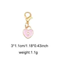 Pink heart lock charm with gold edges and lobster clasp for bags and shoes - Style 49 Heart Enamel