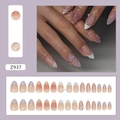 Kit de faux ongles avec papillons 3D, perles et dégradé rose style français - Style de Papillon 3D (Z937)