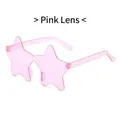 Frameless star-shaped sunglasses in candy pink transparent finish for parties - Pink