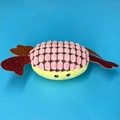 Jouet en peluche crabe rose et jaune pour animaux avec tissu texturé et pattes pailletées - Crabe Rose