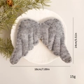 Grey felt angel wings DIY craft ornament for Christmas decor, size 18x14cm 15g - Large / Gray