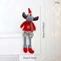 Festive Christmas reindeer doll with telescopic legs and red star knit sweater 50cm - Long Leg Reindeer (Red)