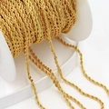 18K gold plated copper rope chain on spool for DIY jewelry making and crafts - 3mm Rope Chain / 18K Gold Plated
