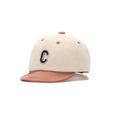 Gorra de béisbol para bebé en crema y caramelo con bordado letra C azul marino al frente - Aprox. 46CM / Marrón Oscuro