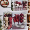 Classic red gold silver Christmas ornaments set with baubles and socks in a gift box - Gold Red