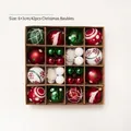 42-piece red, green and white Christmas ball set with assorted 3cm and 6cm ornaments - Asnx616 (green Red White) 42-pack
