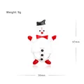 Broche bonhomme de neige blanche avec chapeau et nœud rouge, épingle alliage de 47mm - Bonhomme de Neige Classique Creux-YNCP7266