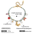 Buntes gewebtes Armband mit Edelstahl-Anhängern wie Herz und Gänseblümchen - Herz Cartoon Profil Böses Auge