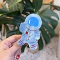 Pince à cheveux astronaute en acétate bleu marbré au design créatif et unique - Astronaute Bleu