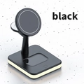 Estación de carga inalámbrica magnética 3 en 1 negra para móvil, reloj y auriculares - Negro