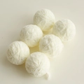 Set of 6 handcrafted white yarn decorative balls for Christmas tree and festive wreath decor - White