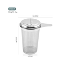 304 stainless steel tea infuser ER02B-7 with silicone lid and dual handle measurements - Extra High Single Handle Tea Strainer (YR2123-8)