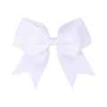 Classic white grosgrain ribbon hair bow clip with swallowtail for girls and toddlers - White (18)