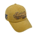 Cappellino da baseball vintage giallo senape con ricamo New York Always in vista a 45 gradi - Taglia Unica(Regolabile) / Giallo