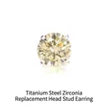 Titanium steel labret stud with a champagne zircon stone in a classic four-prong setting - M0.9*5mm (Head Only) / Lemon Gold Zircon