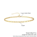 Bracciale a catena in rame placcato oro a tre strati per donna, lunghezza 18+5cm - Bracciale a Catena a Maglie Rettangolari (NZ12-5) / 18+5cm