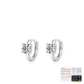 S925 sterling silver moissanite hoop earrings with GRA certificate in white gold finish - 925 Silver / 0.50Ct * 2 (5.00mm)