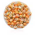 DIY charm beads in orange with mottled pattern and turquoise accents for bracelets - Orange Multicolor