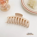 Matte apricot large claw clip for thick hair, 11cm diameter hair accessory - Keel Style / Diameter Approx 11cm / Beige