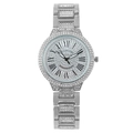 Orologio BarryShirley donna di lusso con pavé di cristalli e indici a numeri romani - Argento