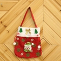 Christmas gift bag with 3D snowman and gold bow on rustic wood background - 20*23CM / Snowflake Handle Red Snowman