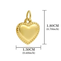 Ciondolo a cuore placcato oro 18k dimensioni 1,8cm x 1,5cm per creazione gioielli - Cuore d'Oro Classico - A0001701