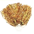 Close-up of golden cheerleader pom pom with metallic ribbons and white plastic handles - Double Buckle 20g Gold (normal Density Suitable For Kindergarten And Primary School Students).