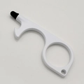 Close-up of white non-contact door opener tool with black stylus tip for touchscreens - Painted White