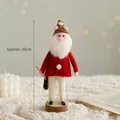 Handmade wool felt Santa gnome ornament with red polka dot hat, 20cm height - Red Coat Santa Gnome