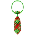 Cravate réglable pour animaux avec un motif à carreaux écossais rouge et vert - Carreaux Rouge Vert Blanc (NT269-3)
