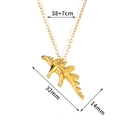Misure dettagliate del ciondolo stegosauro dorato con collana da 38+7cm di lunghezza - Stegosauro Oro