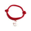 Bracciale rosso regolabile con ciondolo a forma di pupazzo di neve e dettagli festivi - Pupazzo di Neve