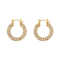 Elegante 18K vergoldete U-förmige Creolen mit funkelndem Zirkonia-Besatz für Damen - Weiße Strass-23mm