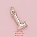 Vintage boot pendant charm for jewelry making in silver finish, size 23x11mm, 1.86g - Silver L/J Letter Pendant