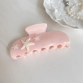 Pince à cheveux rose avec décorations d'étoiles de mer pour un style élégant - Rose (10cm)