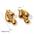 Orecchini a goccia minimalisti in acciaio inossidabile placcato oro 18k con finitura lucida - Oro 18K / Oro