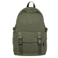 Mochila de negocios Oxford impermeable verde militar con gran bolsillo con hebilla - Verde