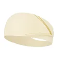 Diadema de yoga de algodón elástico beige suave con un elegante diseño de pliegue cruzado - Color Piel