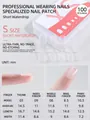 Size chart for XS short round press-on nails including length and width measurements - Short Round (Size XS)