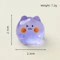 Lila transparente leuchtende Katzenfigur für DIY Aquarium und Schreibtisch Dekoration - Leuchtendes lila Kätzchen