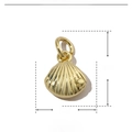 Detailed view of a gold-plated shell pendant with dimensions 8mm by 13mm for DIY jewelry - Shell Shape (VH717x3) / Gold