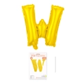 Goldene Folienballon Buchstabe W mit Einzelhandelsverpackung für Partydekoration - Buchstabe W / Gold