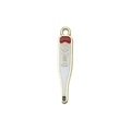 Thermometer pendant charm in white enamel and gold finish for DIY jewelry - White Medical Thermometer (18901)
