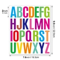 Macro view showing dimensions of 2-inch colorful waterproof alphabet stickers set - 2 Inch 26 Letters / Colorful