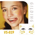 Gilding face tattoo stickers with gold butterfly pattern and dots VS-019 for party makeup - VS019 (Gold Butterfly Lines)